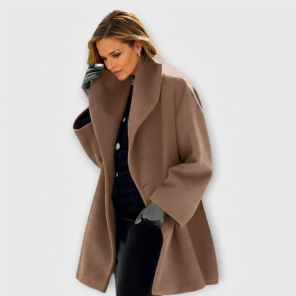 Wrap Collar Oversized Hooded Coat for Women