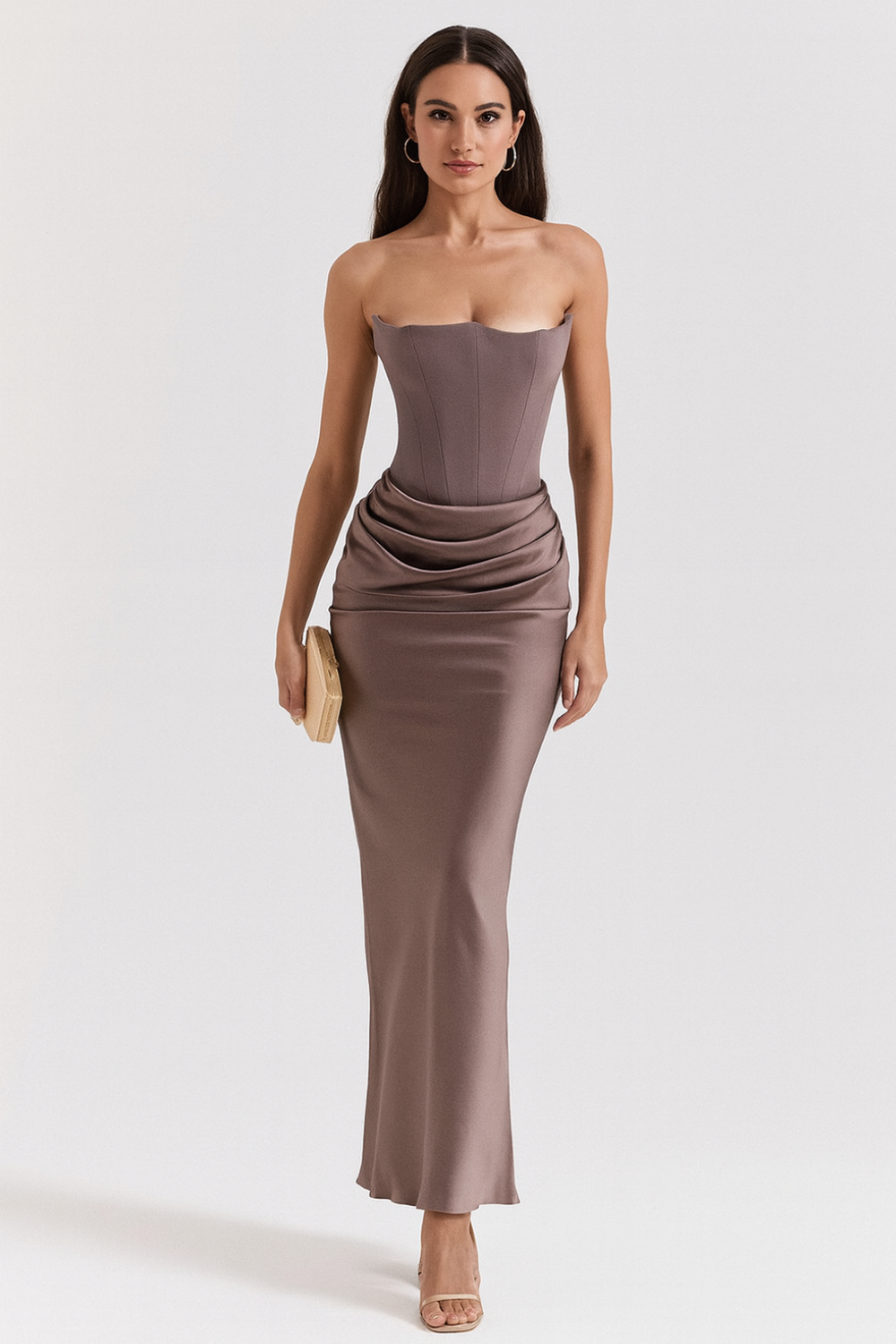 Chic Strapless Maxi Dress with Flowing Silhouette
