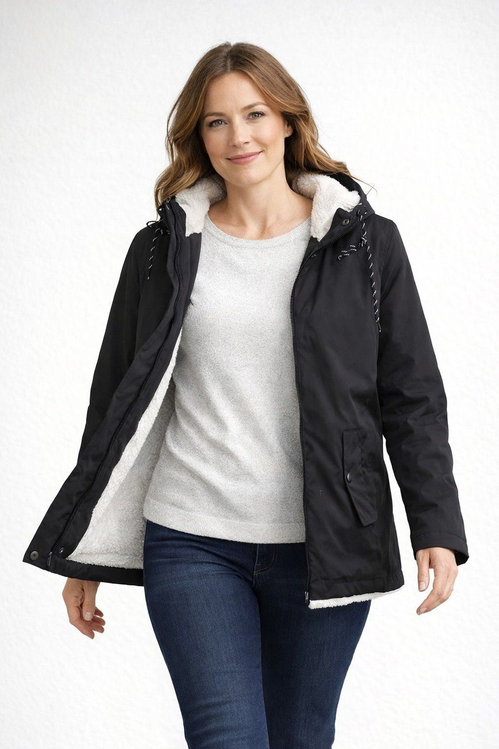 Women's Winter Jacket with Hood & Fleece Lining