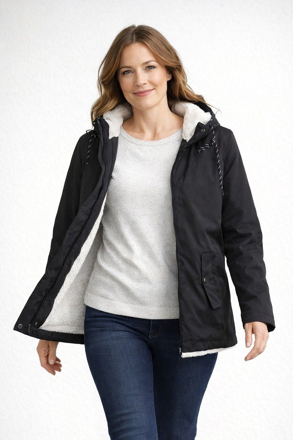 Women's Winter Jacket with Hood & Fleece Lining