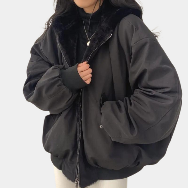 Women’s Oversized Hooded Jacket Cozy Winter Outerwear