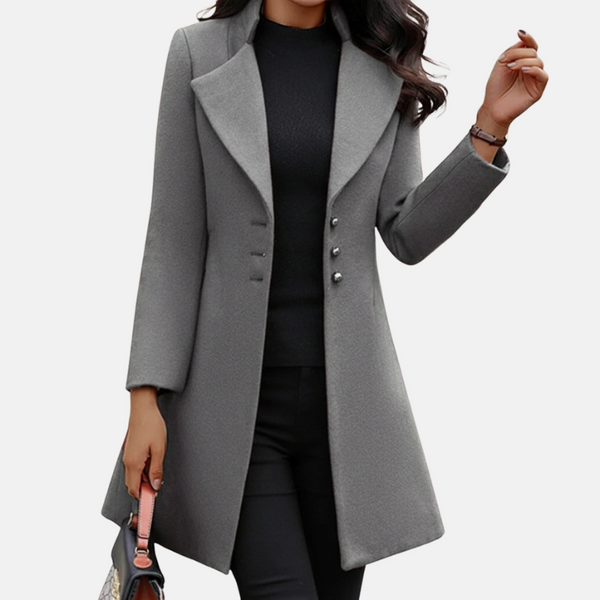 Tailored Longline Button Coat for Women