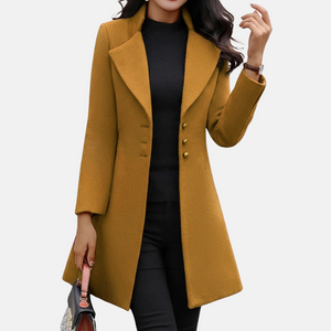 Tailored Longline Button Coat for Women