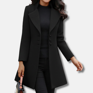 Tailored Longline Button Coat for Women
