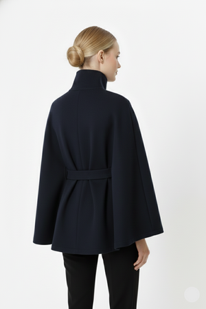 Elegant Women's Coat with Removable Belt and Relaxed Fit
