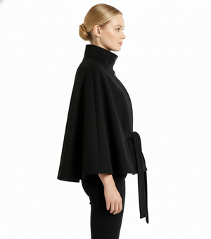 Elegant Women's Coat with Removable Belt and Relaxed Fit
