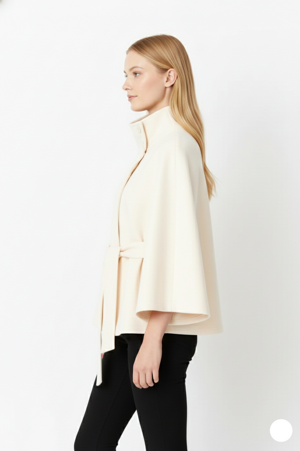 Elegant Women's Coat with Removable Belt and Relaxed Fit