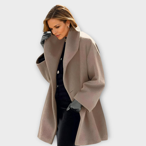 Wrap Collar Oversized Hooded Coat for Women