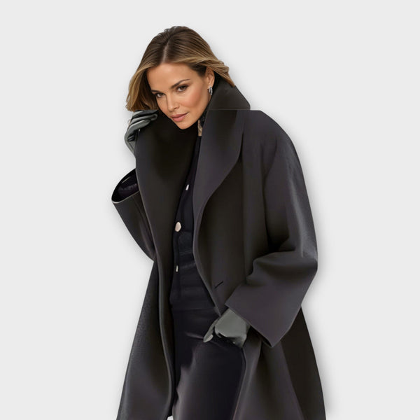 Wrap Collar Oversized Hooded Coat for Women