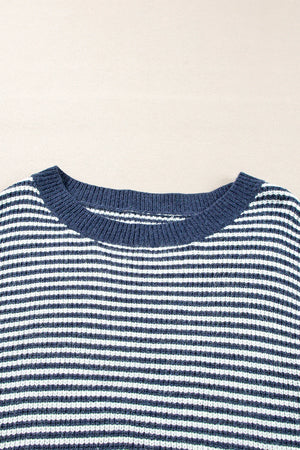 Women's Striped Off-Shoulder Knit Sweater