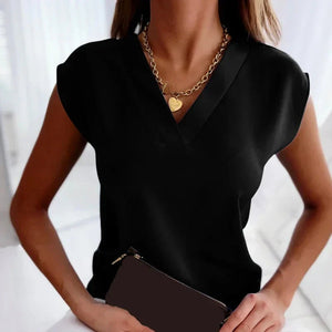 Stylish V-Neck Summer Blouse for Women