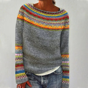 Women’s Relaxed Fit Nordic Pattern Knit Sweater
