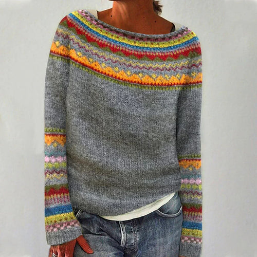 Women’s Elegant Crew Neck Knit Sweater