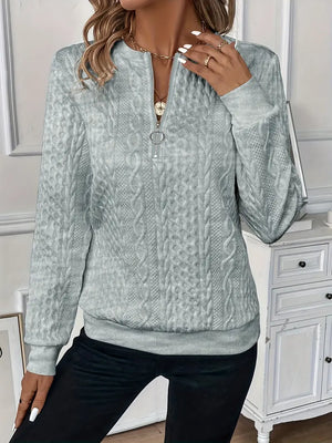 Women’s Cable Knit Quarter-Zip Pullover