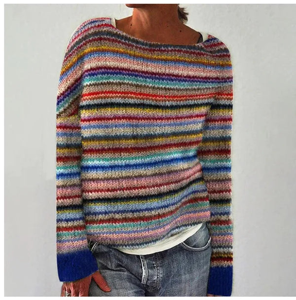 Women’s Elegant Crew Neck Knit Sweater