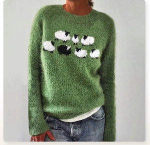 Women’s Relaxed Fit Nordic Pattern Knit Sweater