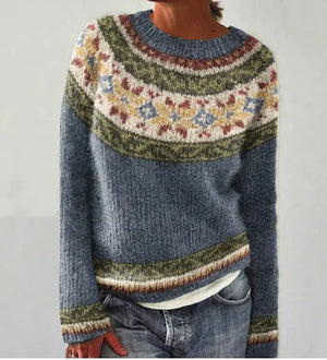 Women’s Relaxed Fit Nordic Pattern Knit Sweater