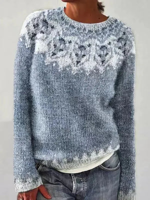 Women’s Relaxed Fit Nordic Pattern Knit Sweater
