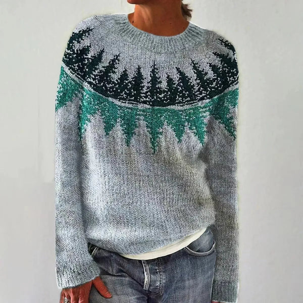 Women’s Relaxed Fit Nordic Pattern Knit Sweater