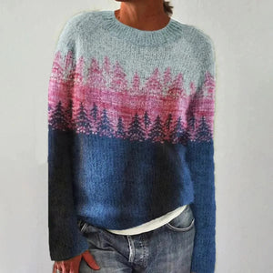 Women’s Elegant Crew Neck Knit Sweater