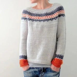 Cozy Crew Neck Fair Isle Women’s Sweater