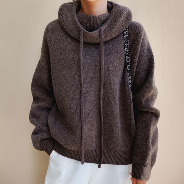 Women’s Cozy High Neck Knit Hoodie