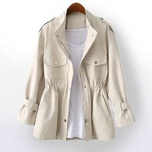 Women's Utility Style Drawstring Waist Casual Blazer