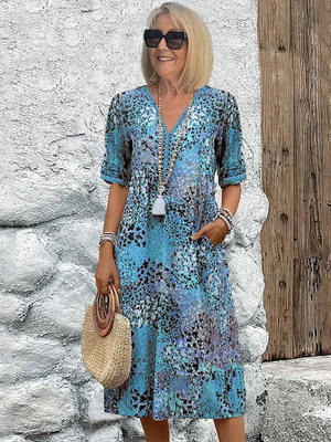 Women’s Printed Boho Midi Dress
