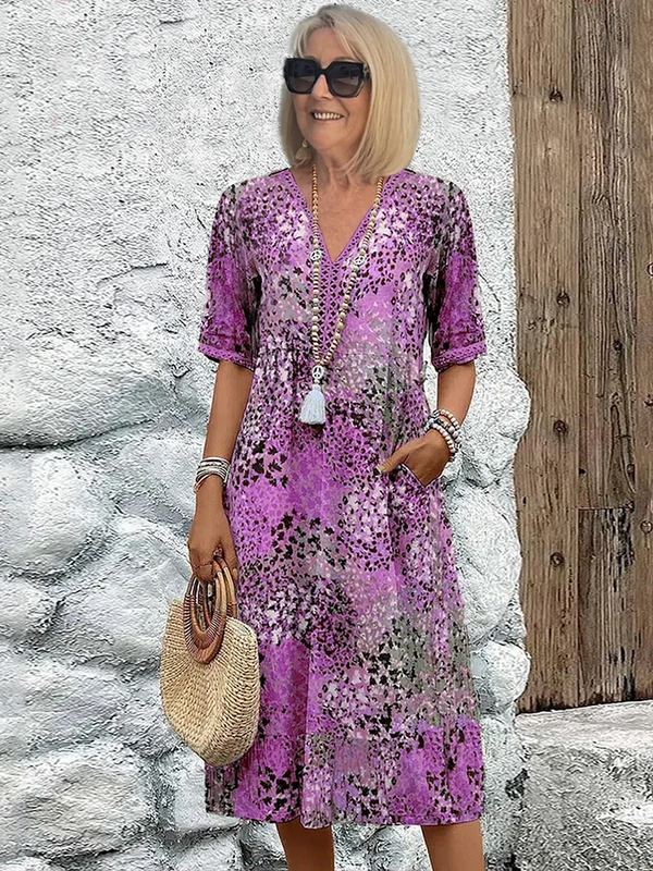 Women’s Printed Boho Midi Dress