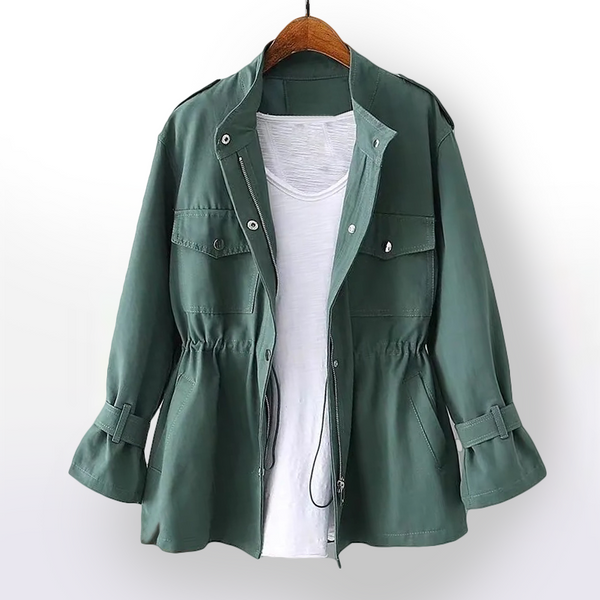 Women's Utility Style Drawstring Waist Casual Blazer