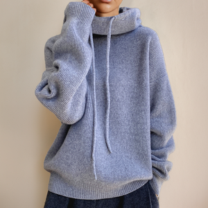 Women’s Cozy High Neck Knit Hoodie