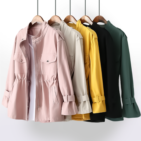 Women's Utility Style Drawstring Waist Casual Blazer