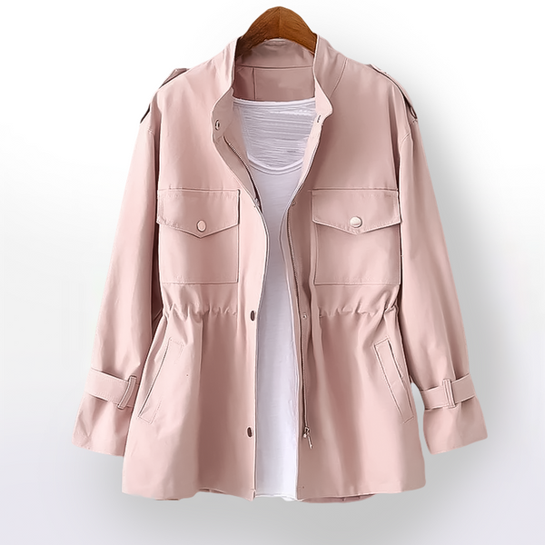 Women's Utility Style Drawstring Waist Casual Blazer