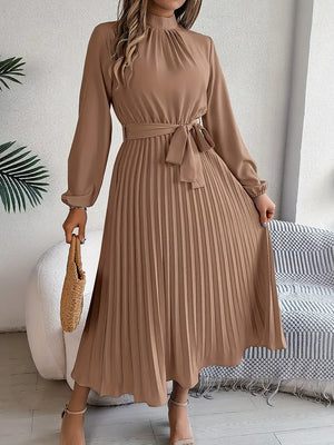 Stylish Midi Dress for Women with Adjustable Belt