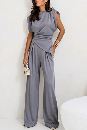 Women’s Elegant 2 Piece Wide Leg Pants Set