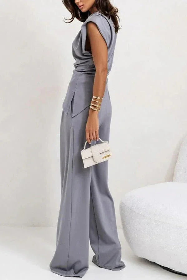 Women’s Elegant 2 Piece Wide Leg Pants Set
