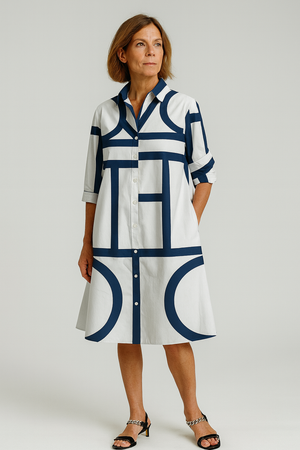 Stylish Geometric Print Dress for Women | Gemma