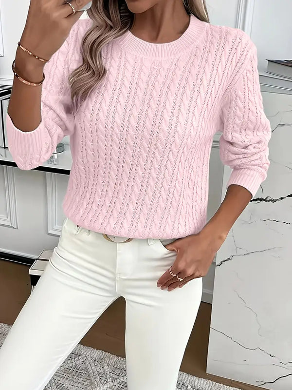 Suéter de punto con cable para mujer con ajuste relajado