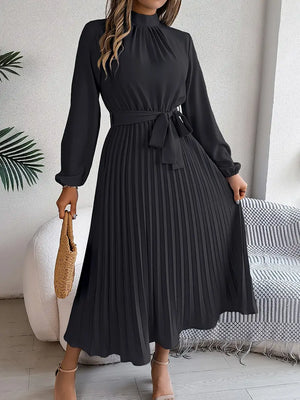 Stylish Midi Dress for Women with Adjustable Belt