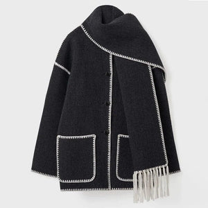 Women's Fringe Trim Open Front Coat
