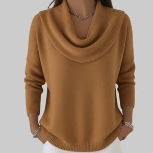 Women's Cozy Cowl Neck Knit Long Sleeve Sweater