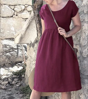 Chic Midi Summer Dress with Short Sleeves for Women