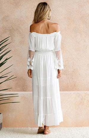 Women's Off-Shoulder Bohemian Maxi Dress