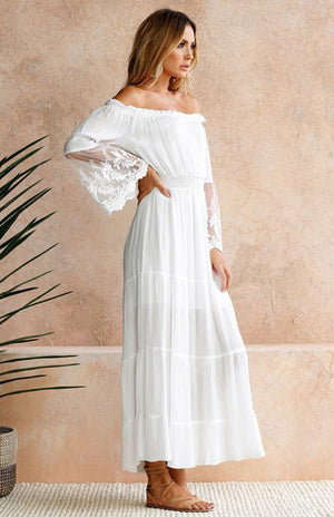 Women's Off-Shoulder Bohemian Maxi Dress