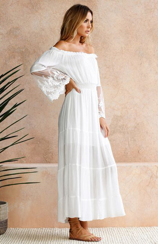 Women's Off-Shoulder Bohemian Maxi Dress