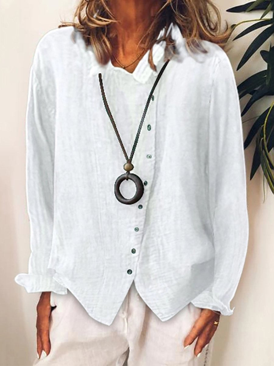 Lightweight Casual Long Shirt for Women in Cotton and Linen