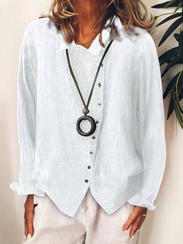 Lightweight Casual Long Shirt for Women in Cotton and Linen