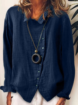 Lightweight Casual Long Shirt for Women in Cotton and Linen