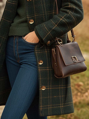 Women’s Elegant Plaid Winter Coat