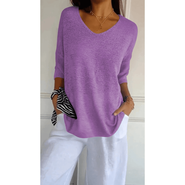 Chic V-neck Blouse - Stylish & Comfortable